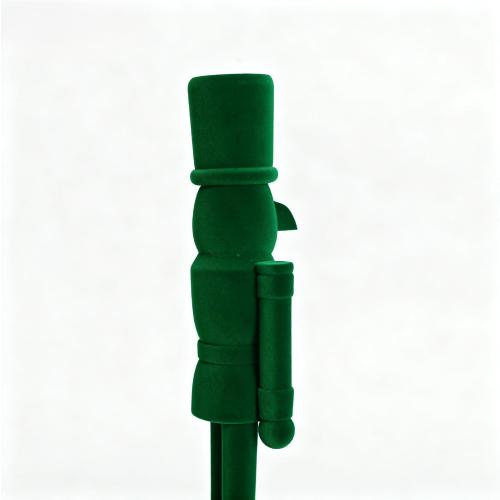 15 Inch Green Velvet Nutcracker Soldier Figurine - Luxury Wooden Christmas Mantel Decor – Emerald Holiday Centerpiece Statue (FLK-Green, 38cm)