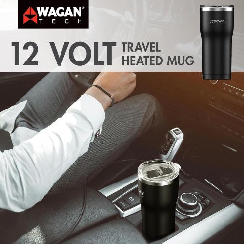 Wagan EL6101 12V Travel Car Heated Mug Portable 16oz Coffee Cup Tumbler