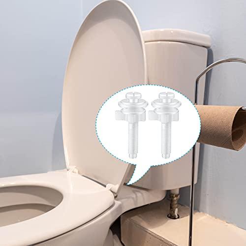 Jetec 2 Pack Toilet Seat Screws Kit, Plastic Bolts Nuts & Washers