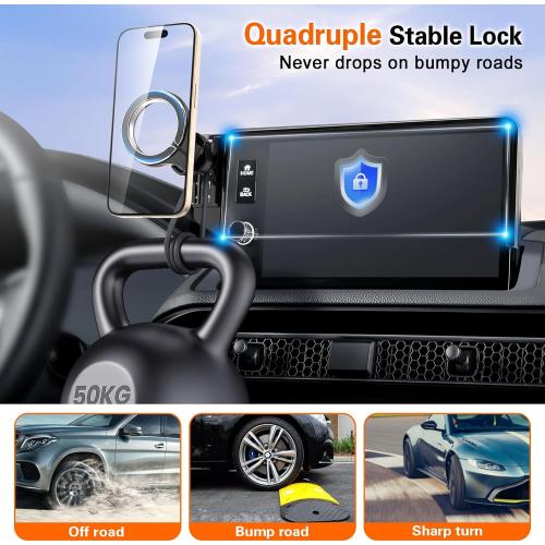 pop-tech Car Phone Holder for Honda CR-V HR-V 2023 2024 2025 2026: for MagSafe Magnetic Cell Phone Mount for HRV CRV Accessories 7/9 inch Screen - Touchscreen Cradles Strong Magnets for iPhone Samsung