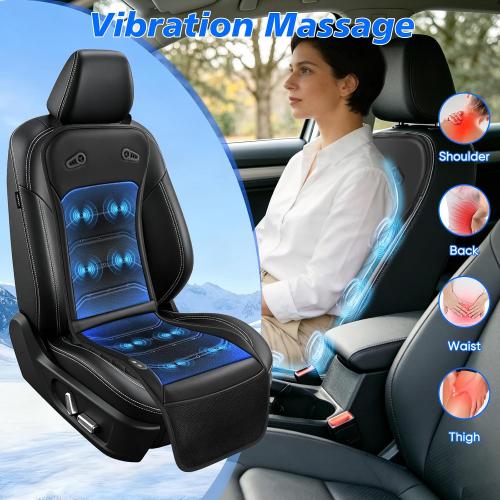 ‼️could have missing items ‼️Cooling Car Seat Cover: 2-in-1 Car Seat Cushion with Massage & Ventilation, 12V/24V Universal Fit for Car/Truck/SUV, Intensity, Breathable & Comfortable (Black)