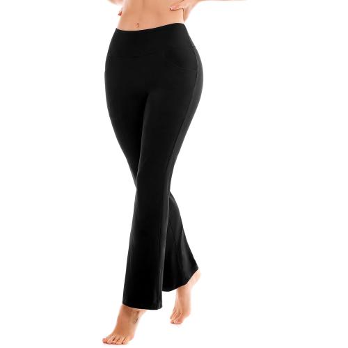 Size XL Black SINOPHANT Flare Leggings for Women with Pockets Yoga Pants