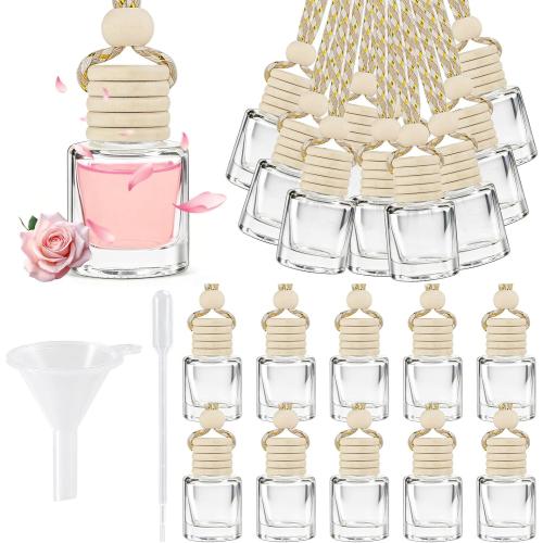 20 Pcs Car Diffuser Bottle Set,Empty Glass Car Air Freshener Bottle Bulk