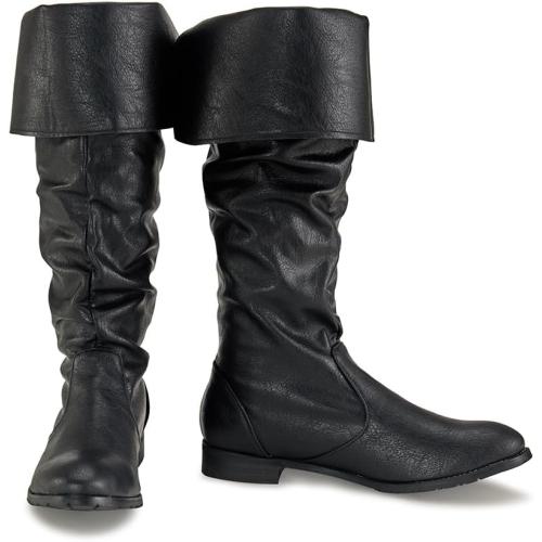 DUNHAO COS Medieval Male and Female Renaissance Pull On Mid Calf Gothic Boots Flat Jazz Boots Renaissance Boot
