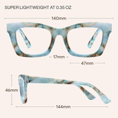CCVOO Stylish Reading Glasses for Women, Stylish Eyeglasses, Blue Light Readers, Cheaters
