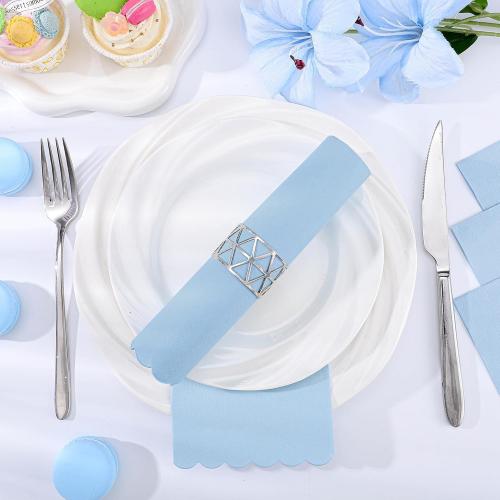 NatNarr 60 Pcs Light Blue Paper Napkins, 2 Ply Blue Disposable Napkins
