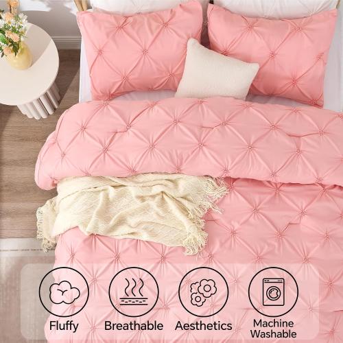BEDELITE Pink Queen Comforter Set,Fluffy & Soft Comforter