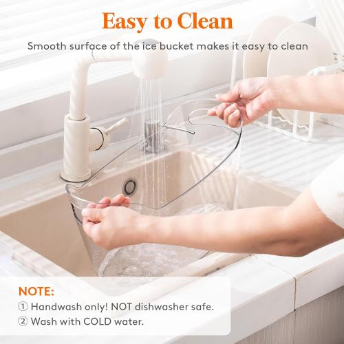 Lifewit 6.5L Plastic Ice Bucket for Parties with Handle & Scoop, 2 Pcs