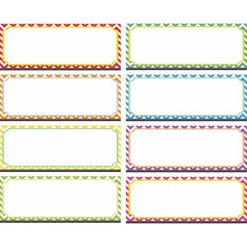 Big Magnetic Dry Erase Labels Name Plates White Board 32 Labels 8 Colors,5.5 x2