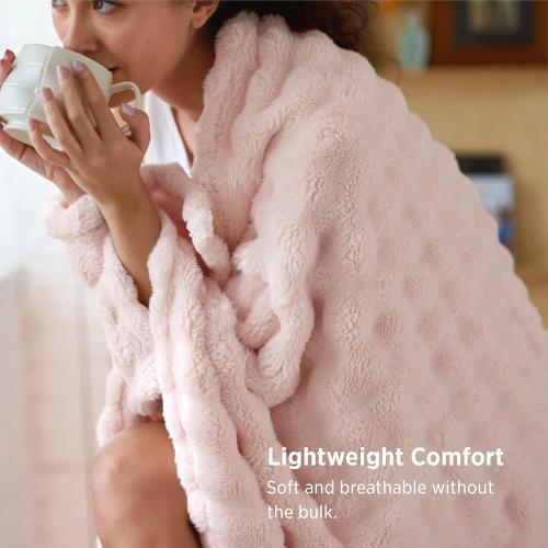Bedsure Cloud Bubble Throw Blanket, Pink Christmas Decor Gifts, 50×60