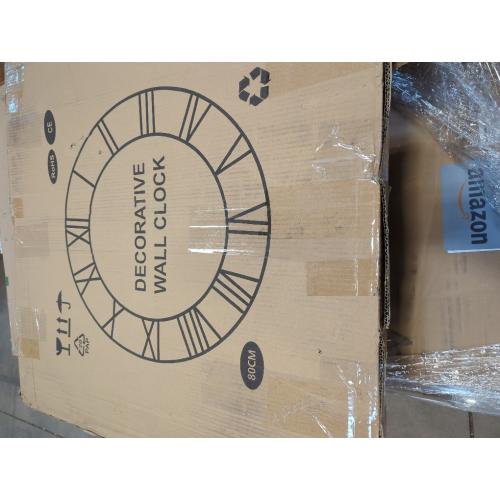 Vantic 32 Inch Large Wall Clock, Roman Numeral Metal Oversized Wall Clocks for Living Room Decor, Bedroom and Kitchen, Completely Silent, Non Ticking, Battery Operated