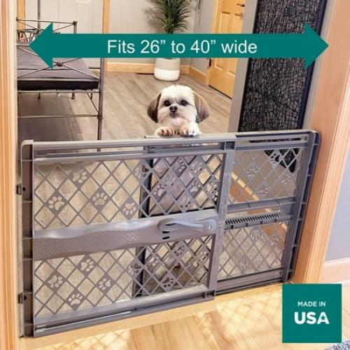 MYPET North States Paws 40 Portable Pet Gate: Expands & Locks in Place with no Tools. Pressure Mount. Fits 26- 40 Wide