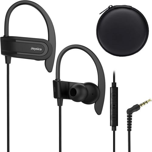 Joysico Wired Over Ear Earbuds Headphones with Mic and Volume Control Black