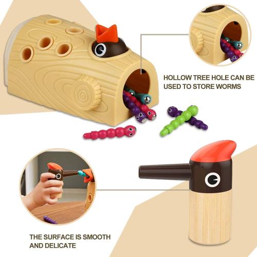 TOP BRIGHT Montessori Toys for 2 Year Old Gift, Magnetic Bird Feeding Game