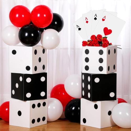 Hollowfly 54 Pcs Casino Party Decorations Dice Poker Game Night, Retro
