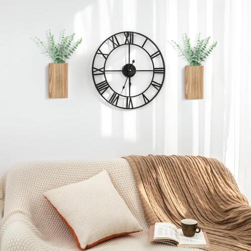 Dahey 2 Pack Wall Planter Vase with Fake Eucalyptus Plants for Wall Decor