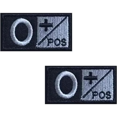 Tactical Blood Type Patches O  Positive POS Hook and Loop 2x1