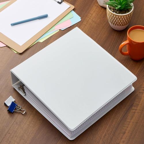Oxford 3 Inch 3 Ring Binders, 2 Pack, White, Holds 750 Sheets
