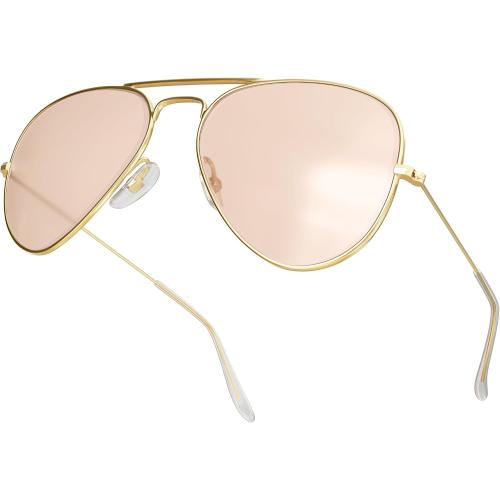 livho Sunglasses for Men Women Aviator Polarized Metal Mirror UV 400 Lens Protection