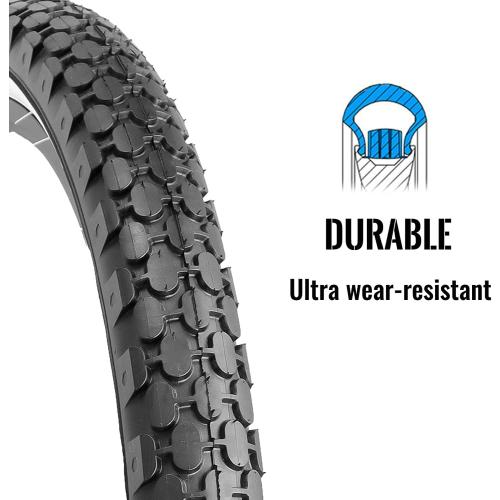 Hycline 2-Pack Cruiser Bike Tires Set: 24/26x2.125 inch Folding Replacement High-Performance Wear-Resistant Tires with Inner Tubes & Tire Levers for Beach & Urban Commuter Bikes