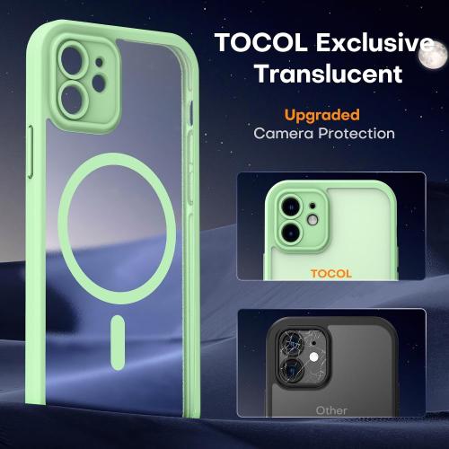 TOCOL for iPhone 12 Case, Compatible with MagSafe, Light Green
