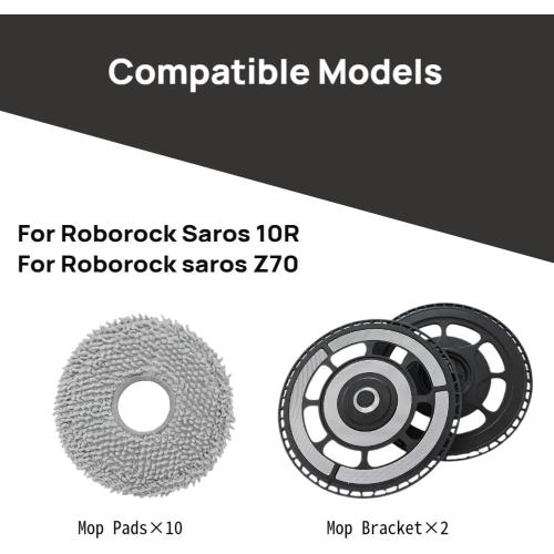 Mop Bracket Kit Compatible with Roborock Saros 10R, Saros Z70 Robot Vacuum