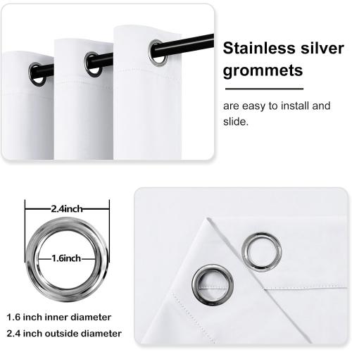 DWCN Room Darkening Curtains for Bedroom 70 x 63 Inch Long Greyish White