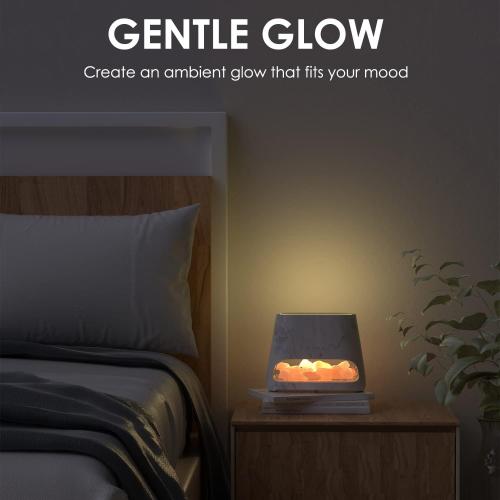 SALKING 2-in-1 Ultrasonic Essential Oil Diffuser & Himalayan Salt Lamp, Aromatherapy Diffuser Cool Mist Humidifier with 3 Brightness, Salt Therapy Lamp, 100% Pure Himalayan Salt Rock, 150ml (Marble)
