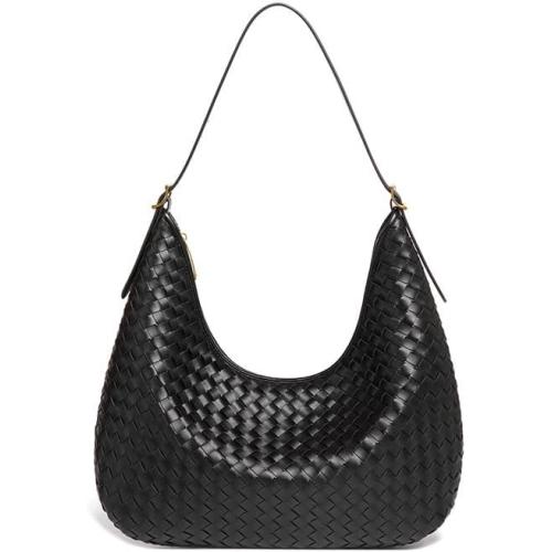 Women's Retro PU Leather Woven Handbag Underarm Bag HoboBags