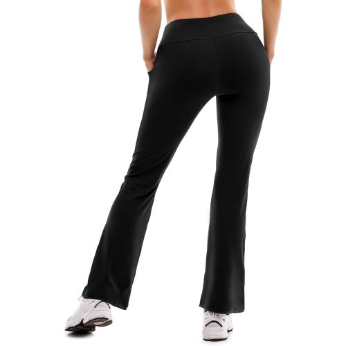 Size XL Black SINOPHANT Flare Leggings for Women with Pockets Yoga Pants