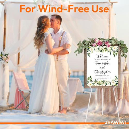 JEAWIWI 2 Pcs Lightweight Easel Stand, 66 Inch, White, with Carry Bags