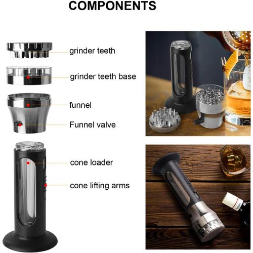 Herb Grinder Cone Loader Grinder Roller，Portable Grinder and Cone Filler