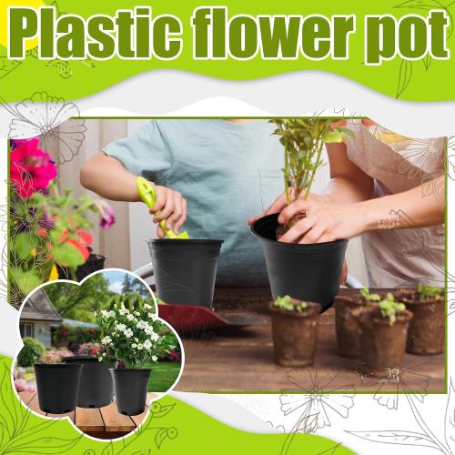 3 Gallon Nursery Pots Plastic Container Injection Molded Pot for Plants Flexible with Drainage Holes Suitable for Plants Soil Growers or Hydroponics Black 10 Pcs