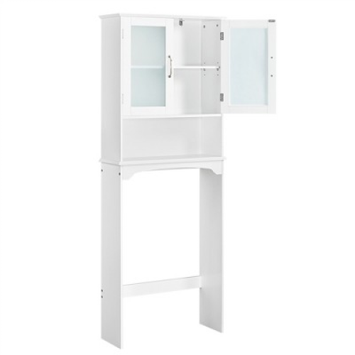 Yaheetech Modern Free-Standing Over-the-Toilet Storage with Cabinet and Shelf for Bathroom, White