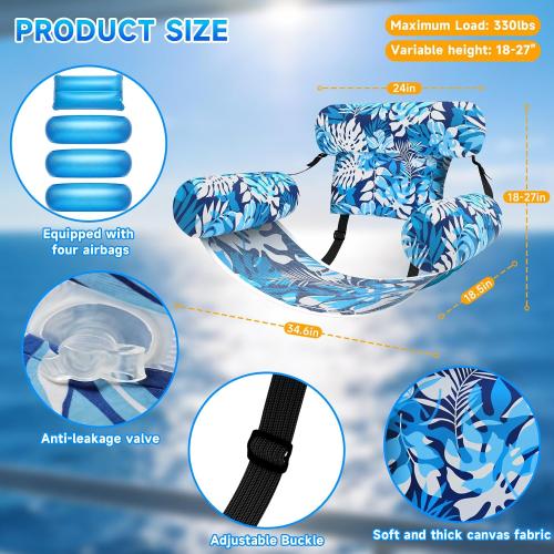 3 Pack Pool Floats Adult, Adjustable Heavy Duty Inflatable Pool Floats Chair, Portable Pool Float Lounger for Adults & Kids, Pool Floaties Noodles for Summer Pool Beach Lake Party Relaxing Fun