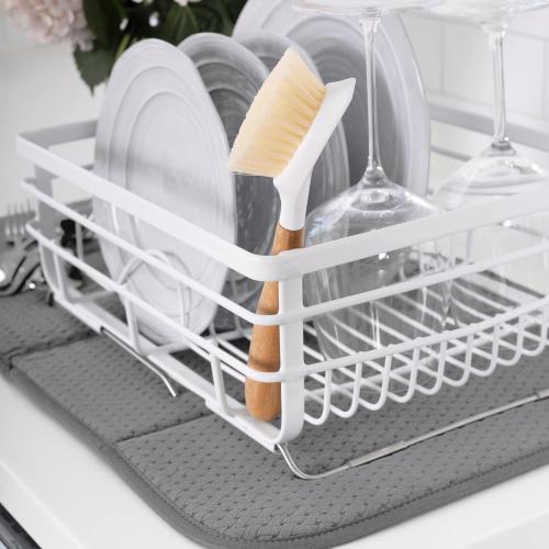 All-Clad Premium Reversible Dish Drying Mat for Kitchen: 16 x 28 Ultra-Absorbent, Long-Lasting, No Condensation, and Oversized for Large Pots and Pans - 3 Pack, Pewter