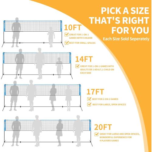 Portable Multi - Sport Net: Height - Adjustable for Pickleball, Badminton, Junior Tennis, Small Volleyball, Soccer | Driveway & Backyard Use | with Carrying Bag
