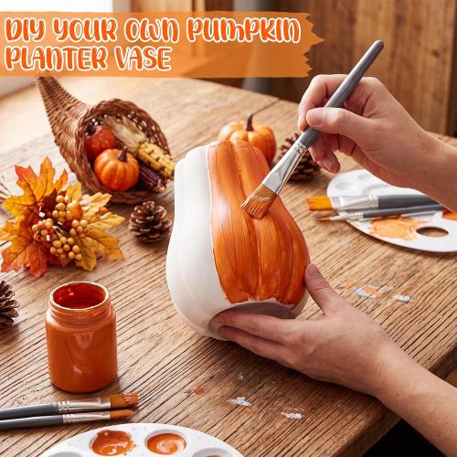 1 Pcs 6 Fall Pumpkin Vase Ceramic White Vase for Table Decor Centerpieces