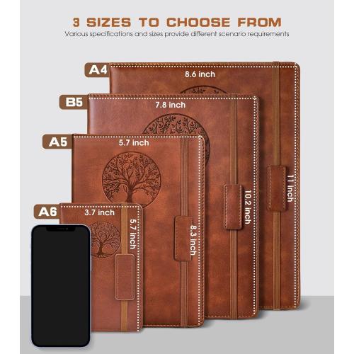 Biuwory Leather Journal Notebook,256 Thick Lined Pages,Hardcover 5.7×8.3