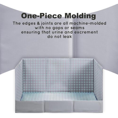 HQ4US 4LEGS Dog Litter Box Indoor High Walls, Puppy Pee Pad Holder Foldable