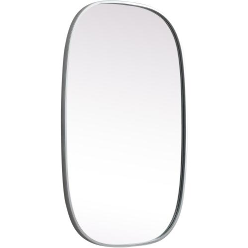 Elegant Decor Brynn 24x36 Oval Modern MDF Wood/Iron Mirror in Brass