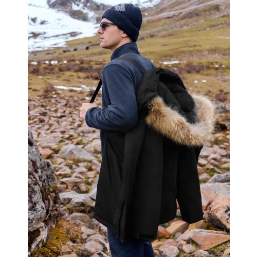 ADV3NTURE Men's Winter Coat Down Parka Jacket Men Heavyweight Thicken Insulated Puffer Jacket with Removable Faux Fur Hood