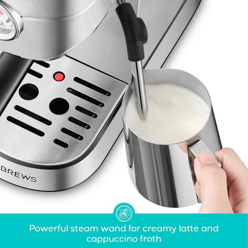 CASABREWS PFAS-Free Espresso Machine with Milk Frother Steam Wand