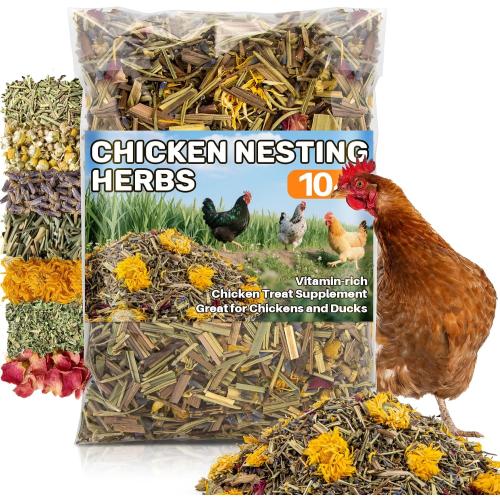 RAINFLOW Chicken Nesting Herbs - 10oz Natural Dried Herb Blend for Coop Comfort,Egg Laying Hens,and Cozy Roosting,Nesting Box Pads and Winter Insulation,Bedding Supplies for Chicks