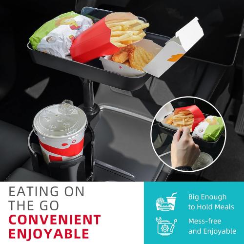 DYLEN Car Cup Holder Tray, 9.5”Detachable Car Food Tray Table for Eating