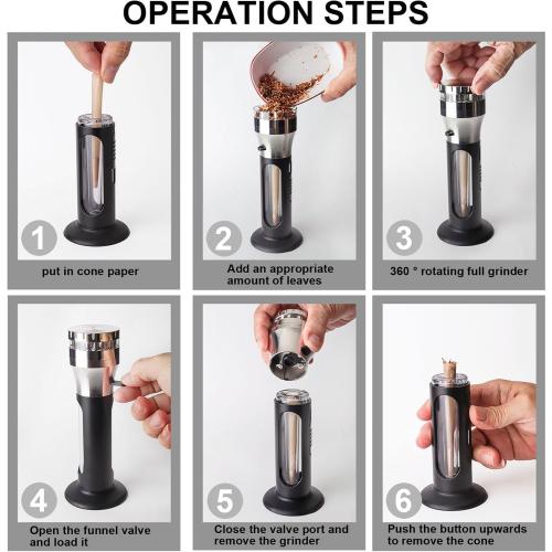 Herb Grinder Cone Loader Grinder Roller，Portable Grinder and Cone Filler