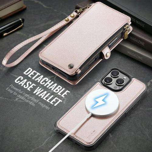for iPhone 16 Pro Max - Phone Case Wallet Magnetic, Champagne Gold