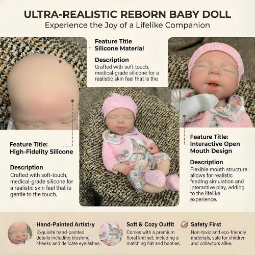 OtardDolls 12 Inch Silicone Reborn Baby Dolls Full Body Realistic Baby Doll Girl Handmade Painted Dolls with Clothes for Kids