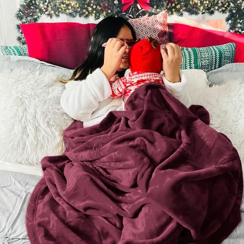 Bedsure GentleSoft Fleece Throw Blanket Red - 300GSM Blankets for Couch, Sofa, Bed, Soft Lightweight Plush Cozy Throws for Toddlers, 50x60 inches