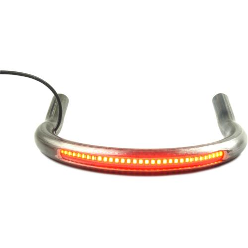 1 inch Tube Hoop with 230mm/9.06 inch Width Retro Motorcycle Cafe Racer Seat Frame Hoop Upswept Loop with LED Strip Brake Light Turn Singal Tail Light